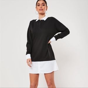 Missguided Shirt Insert Sweater Dress